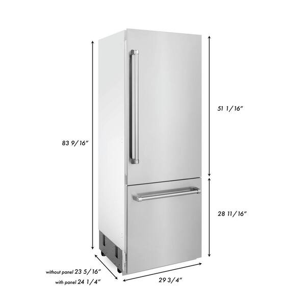 2 door bottom freezer refrigerator with water dispenser