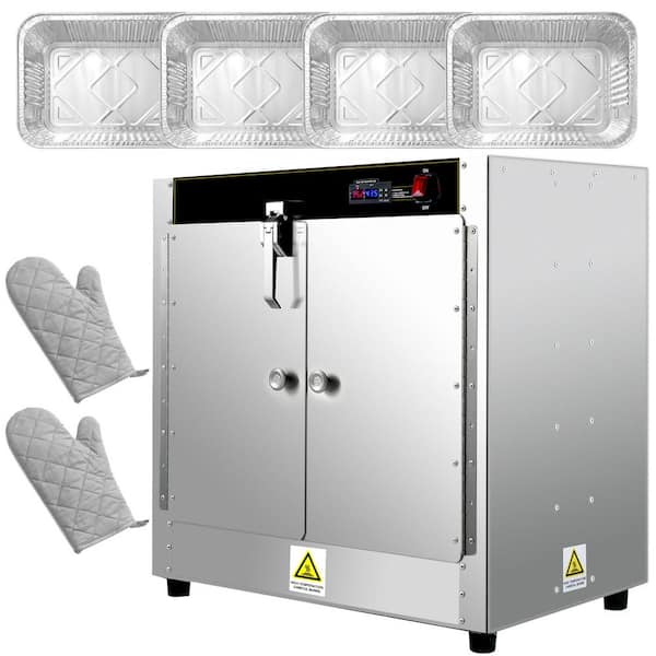 SVOPES Hot Box Food Warmer, Concession with Water Tray, 4 Disposable Pans, Countertop,in Silver Buffet Server with 1 Crocks