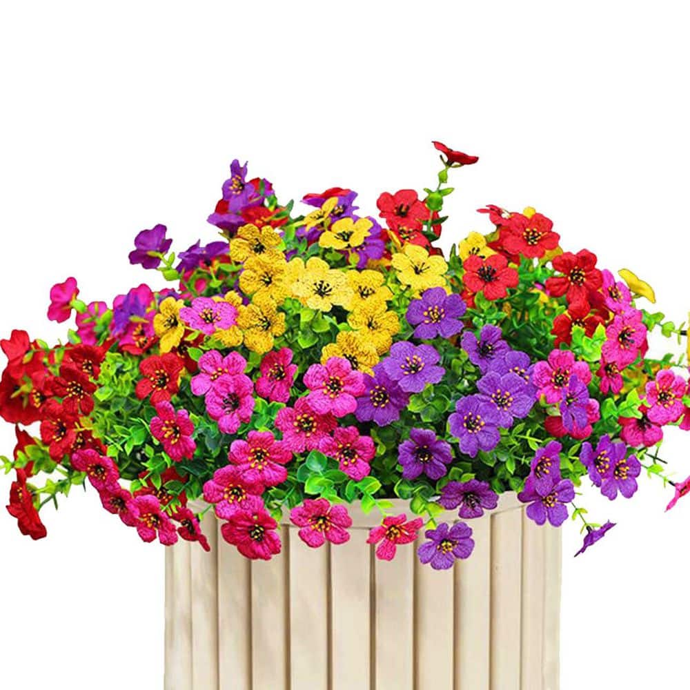 Afoxsos 2.00 in. Mix Red Purple Yellow Rose-red Artificial Outdoor