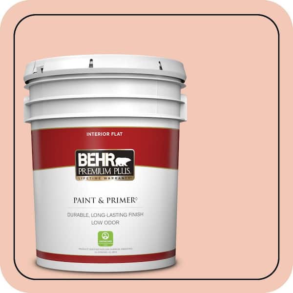 BEHR PREMIUM PLUS 5 gal. #M190-2 Everblooming Flat Low Odor Interior Paint & Primer