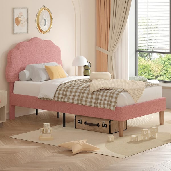 VECELO Kids Cloud Headboard Twin Bed Frame - Children's