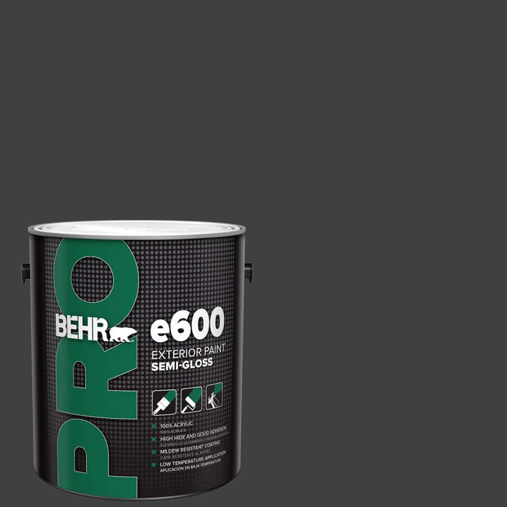 BEHR PRO 1 gal. #1350 Ultra Pure Black Semi-Gloss Acrylic Exterior Paint  PR67301 - The Home Depot
