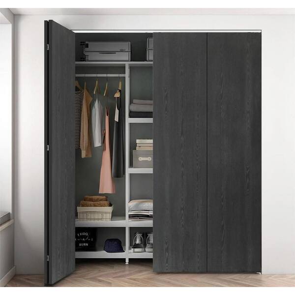 CALHOME 68 in. x 80 in. x 3/4 in. Thickness Hollow Core Black