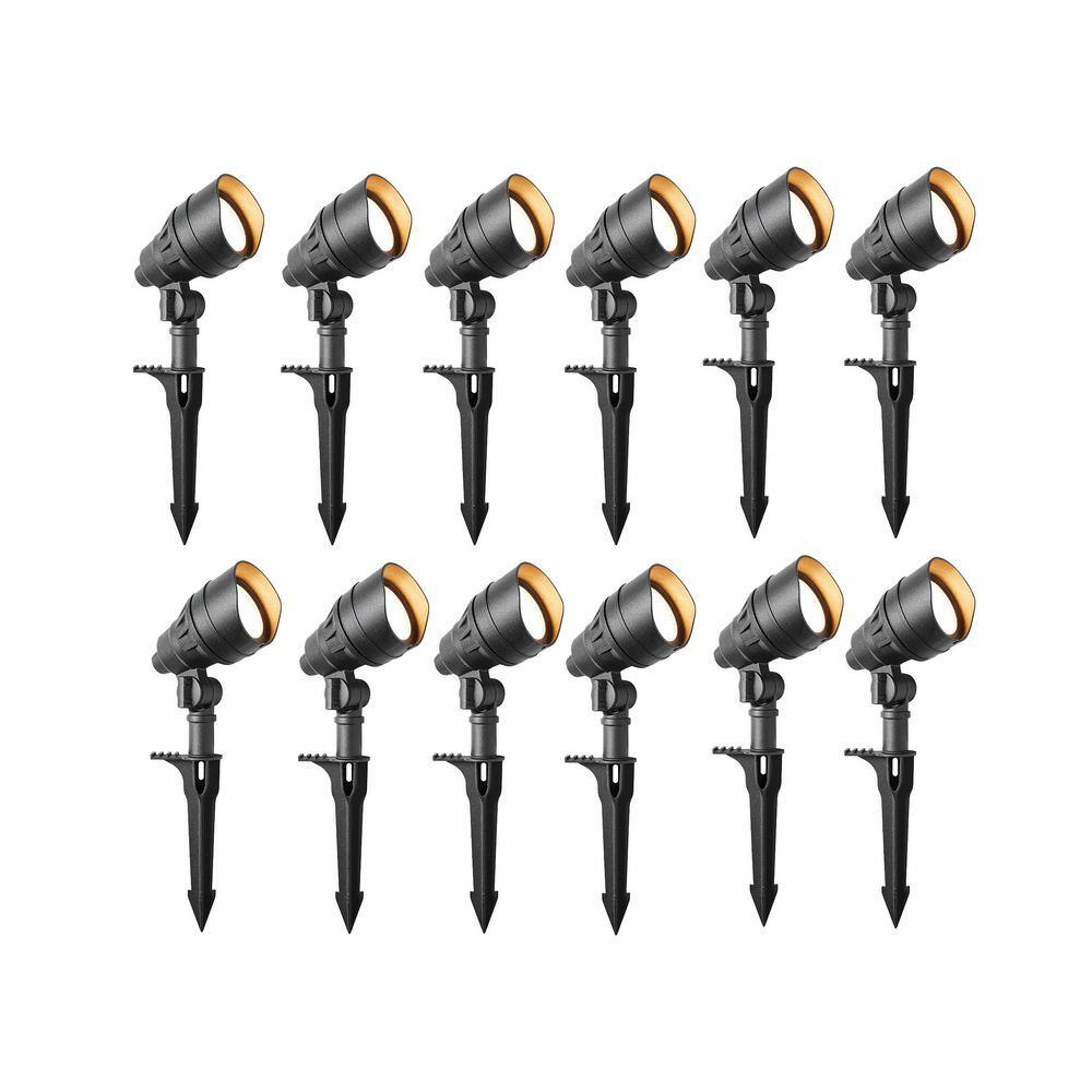 200 Lumen Millennium Black Integrated LED Outdoor Landscape Flood Lights with Adjustable Light Color (12-pack) price history on PriceWatchPro