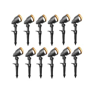 200 Lumen Millennium Black Integrated LED Outdoor Landscape Flood Lights with Adjustable Light Color (12-pack)