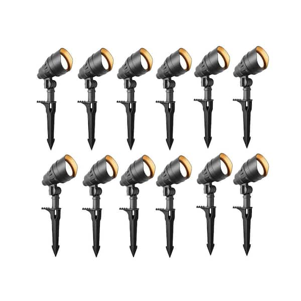 200 Lumen Millennium Black Integrated LED Outdoor Landscape Flood Lights with Adjustable Light Color (12-pack)