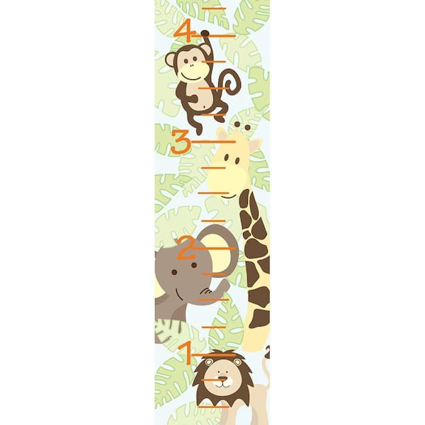 WallPops 52 in. x 13 in. Jungle friends Growth Chart Wall Decal