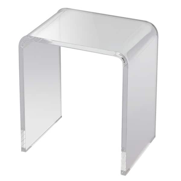 SKYSHALO Acrylic End Table, C-Shaped Lucite Side Table, Clear Acrylic Side Table for Drink, Food, Snack
