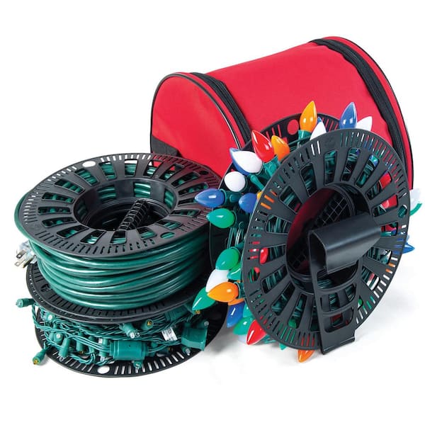Unbranded Polyester Christmas Light Storage Bag and Reels (Holds Up to 450 ft. of Wire)