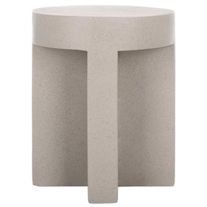 Aldrich 14.5 in. Gray Round Concrete End Table