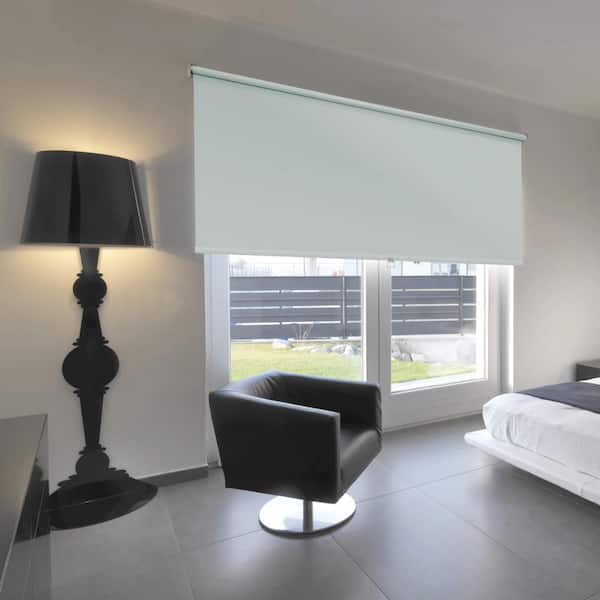iFit Cut-to-Width 73 in. W x 73 in. L Light Gray Polyester Fabric Roller Shade 73023 The Home Depot