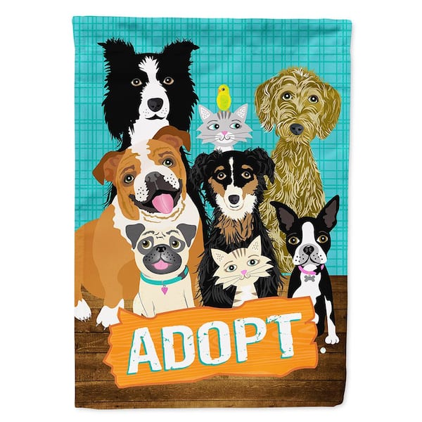 28 in. x 40 in. Polyester Adopt Pets Adoption Flag Canvas House Size 2-Sided Heavyweight