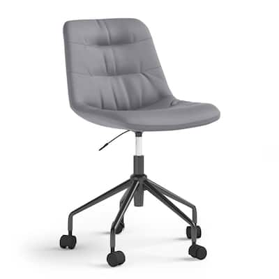 Rowling Swivel Adjustable Executive Computer Office Chair in Grey Faux Leather