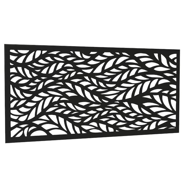 Dovelina 47 in. Stainless Steel Privacy Screen Decorative Garden Fence in Black