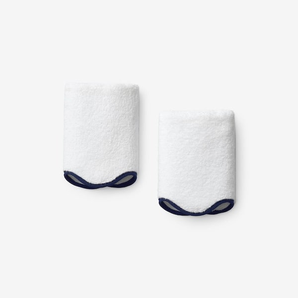 Company Cotton Scallop Navy Cotton Single Wash Cloth