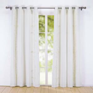 Embroidered Canvas Window Panels 54 in. x 84 in. in Cream