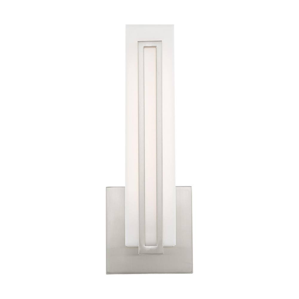 Brushed Nickel Satin White Acrylic LED Vanity Light