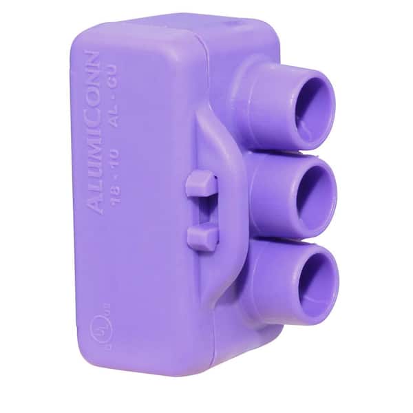 Alumiconn 3-Port Al/Cu 10-Pack Purple Al/Cu Wire Connectors Alumiconn 3-Port Al/Cu 10-Pack Purple Al/Cu Wire Connectors
