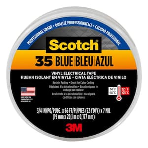 Scotch 3/4 in. x 66 ft. x 0.007 in. #35 Electrical Tape, Blue (Case of 10)