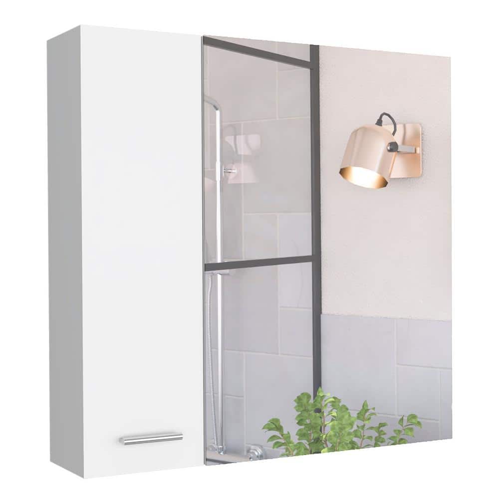 Anky 23.6 in. W x 23.6 in. H Rectangular MDF Medicine Cabinet with Mirror in White price history on PriceWatchPro