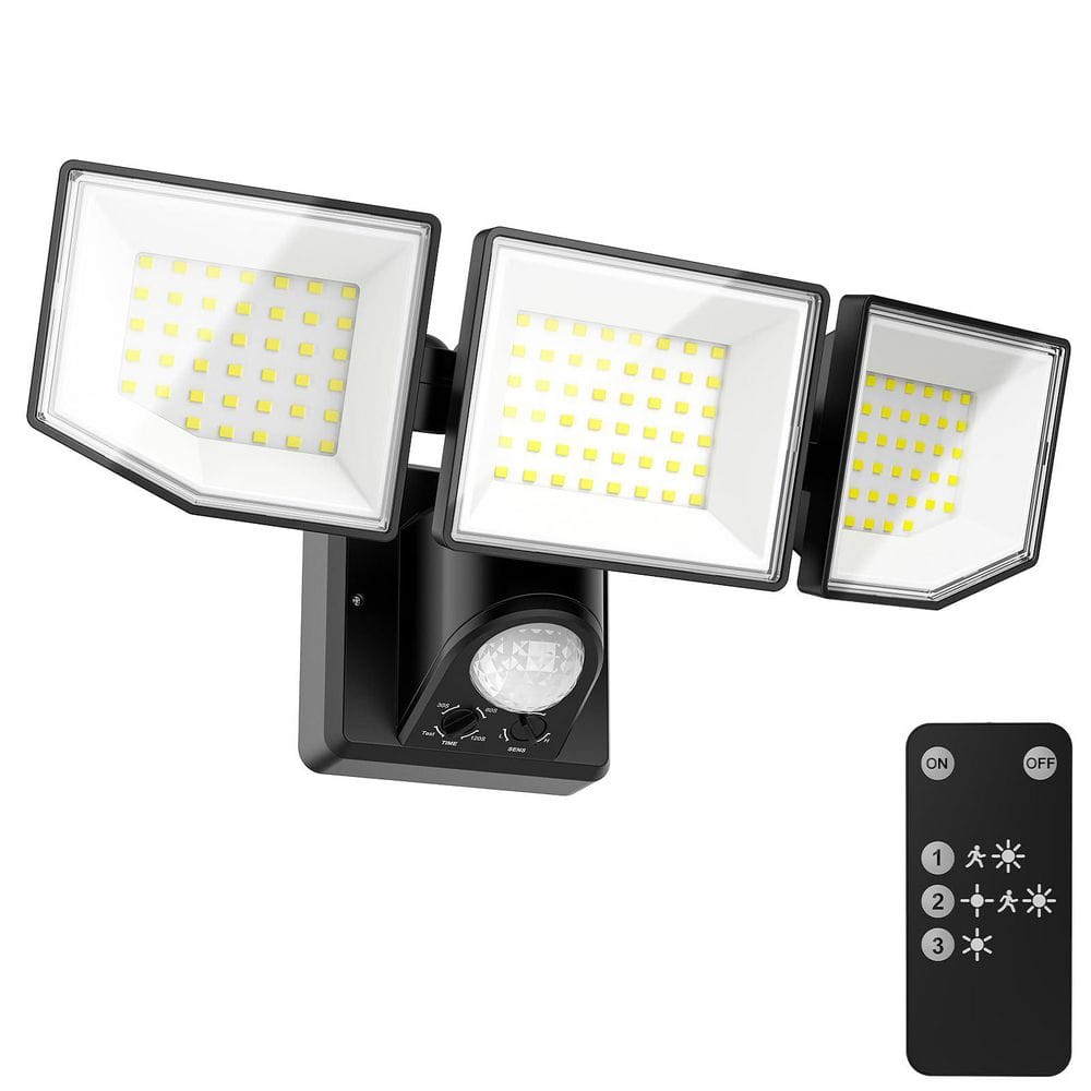 38-Watt 300-Watt Equivalent 7500 Lumen 270° Black Motion Sensing Dusk to Dawn LED Flood Light 1-Pack price history on PriceWatchPro