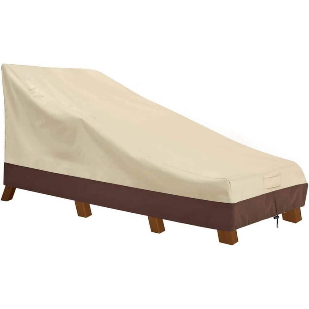 400D Heavy Duty Waterproof UV Resistant Patio Chaise Lounge Cover, Beige & Brown price history on PriceWatchPro