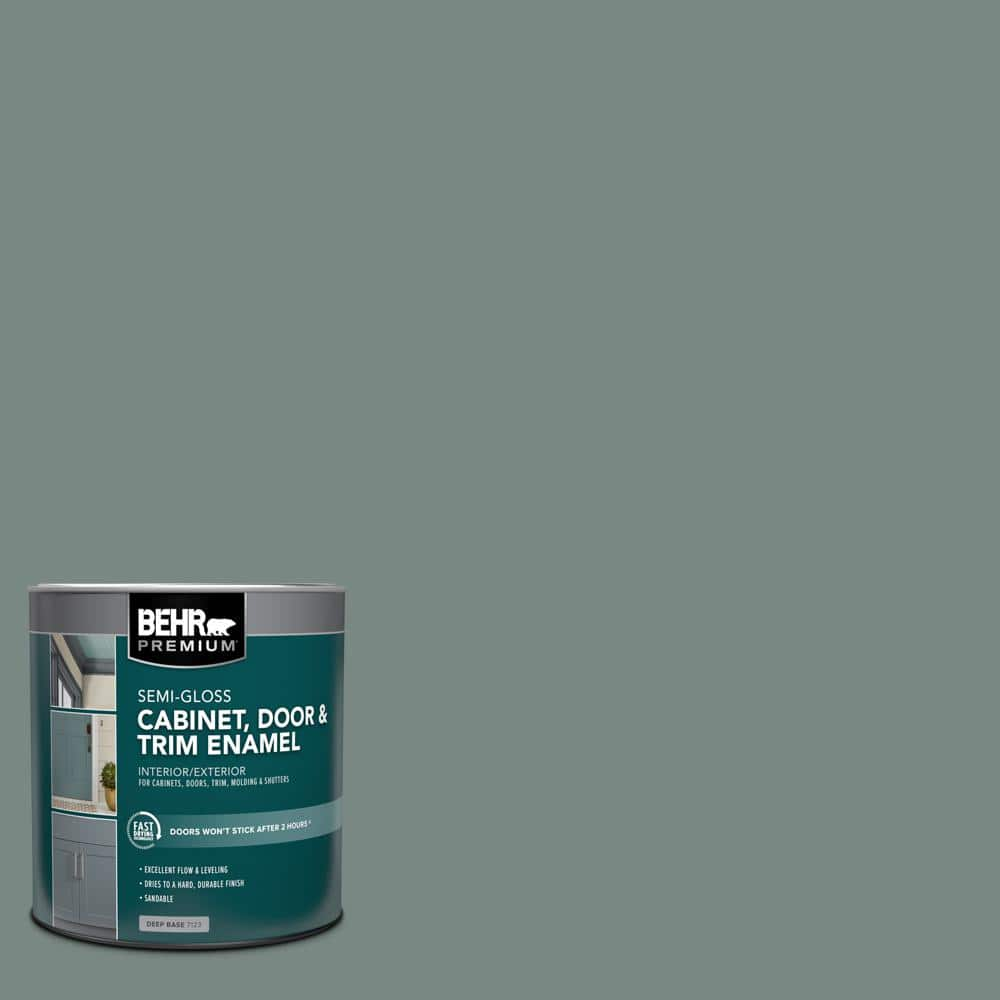 BEHR PREMIUM 1 qt. PPU12-16 Juniper Ash Semi-Gloss Enamel  InteriorExterior Cabinet, Door & Trim Paint 712304 - The Home Depot