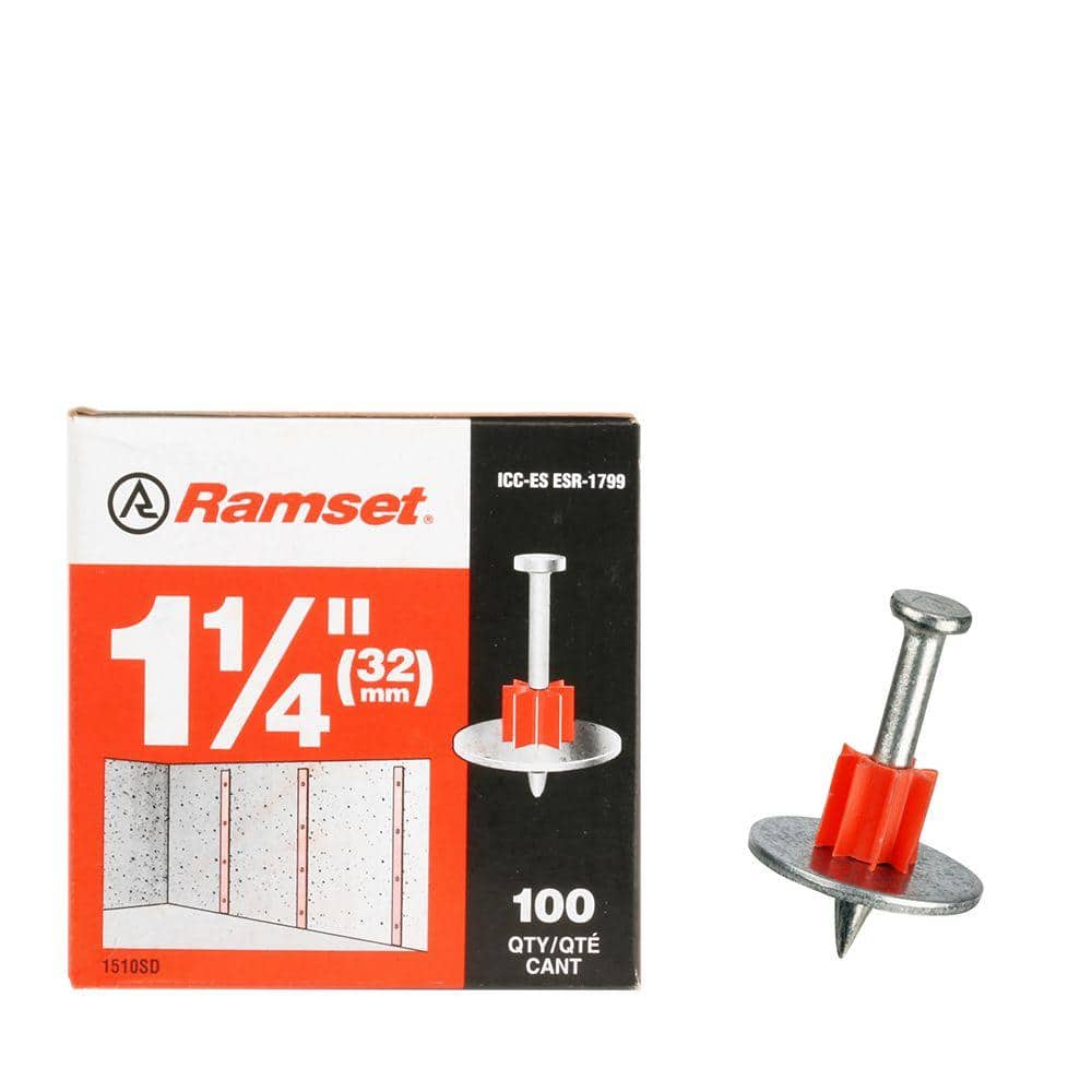 Ramset Powder Fastening Systems 1-1/4-Inch Washered Pins 300 Pack 