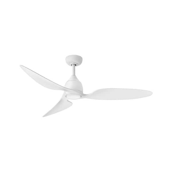 HINKLEY Azura 52.0 in. Indoor/Outdoor Integrated LED Matte White Ceiling Fan with Remote Control