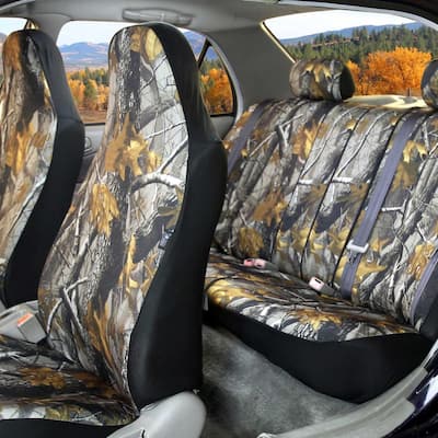 Fabric 47 in. x 23 in. x 1 in. Hunting Camo Full Set Seat Covers