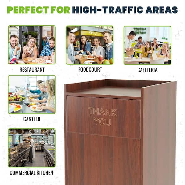 Alpine Industries 40 Gal. Mahogany Wood Tray Top Commercial Indoor