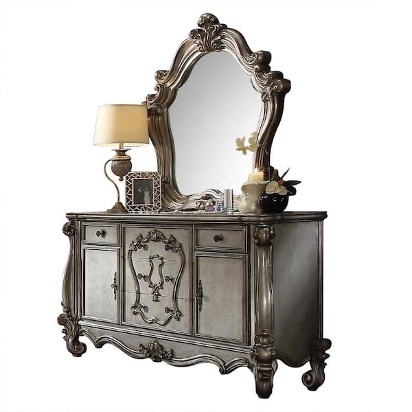 Acme Furniture Versailles Antique, Old Metal Dresser With Mirror
