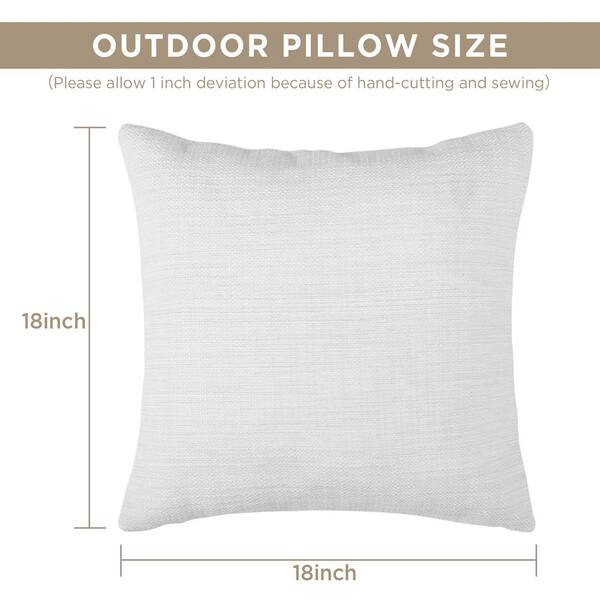 Kahomvis 18 in. x 18 in. White Outdoor Waterproof Yarn Dyed Throw Pillow (2- Pack) STF-LKW1-2706 - The Home Depot