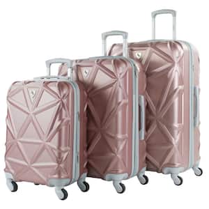 Gem 3-Piece Rose Gold Hardside Expandable Spinner Luggage Set