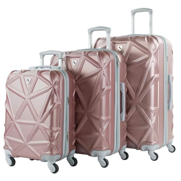AMKA Gem 3-Piece Rose Gold Hardside Expandable Spinner Luggage Set