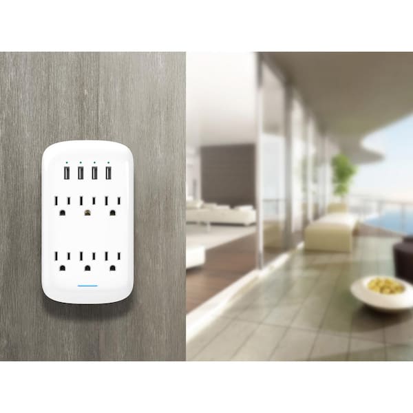 Commercial Electric 1-Outlet Wall Mounted Surge Protector, White LA-9A-17 -  The Home Depot
