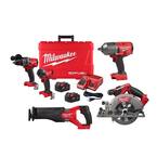 M18 FUEL 18-Volt Lithium Ion Brushless Cordless Combo Kit 4-Tool with 1/2 in. High Torque Impact Wrench