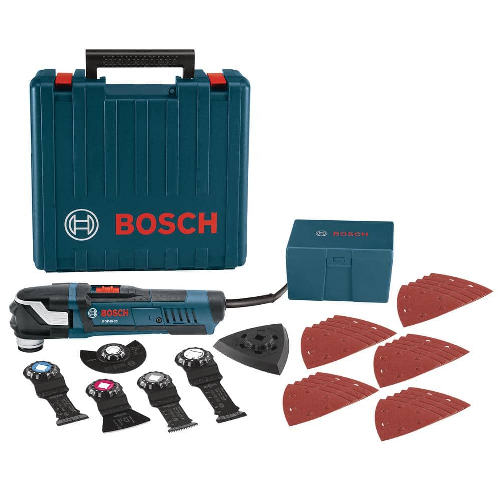 Bosch 4 Amp Corded StarlockPlus Oscillating Multi-Tool Kit with Case  (30-Piece) GOP40-30C - The Home Depot | Multifunktionswerkzeug