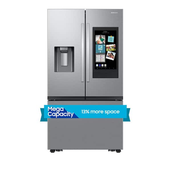Samsung 30 cu. ft. Mega Capacity 3-Door French Door Refrigerator with Family Hub in stainless steel