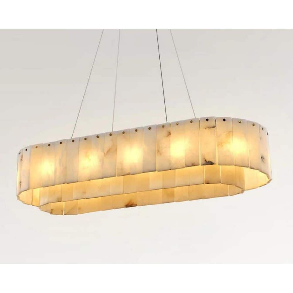 10-Light White Alabaster Adjustable Gold Modern Rectangle Chandelier for Dining Living Room Kitchen Island price history on PriceWatchPro