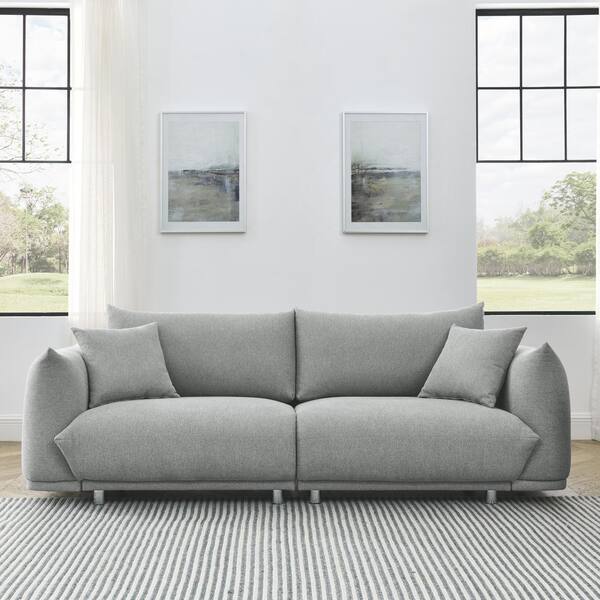 Cesicia 90.5 in. W Square Arm Fabric Modern Rectangle Sofa