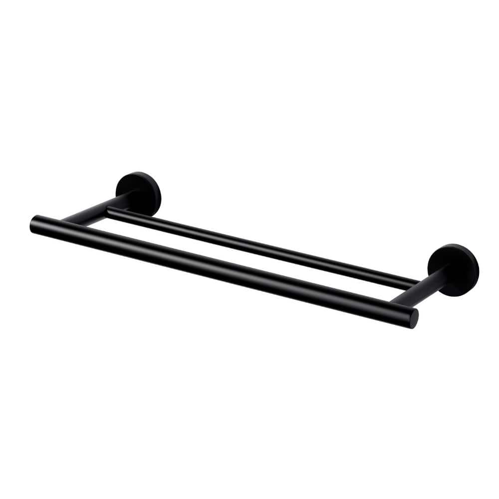 16'' Matte Black Stainless Steel Double Towel Bar