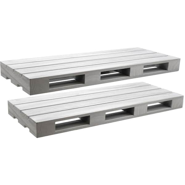Sorbus 7 in x 17 in x 1.75 in Farmhouse Gray Decorative Wall Shelves with Brackets (2 Pack)