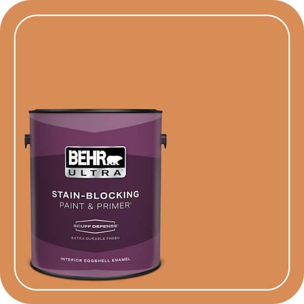 BEHR ULTRA 1 gal. #PMD-80 Spiced Pumpkin Extra Durable Eggshell Enamel Interior Paint & Primer