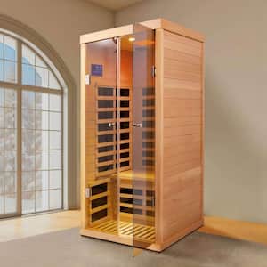 Moray 1-Person Indoor Hemlock Infrared Sauna with 7 Far-Infrared Carbon Crystal Heaters