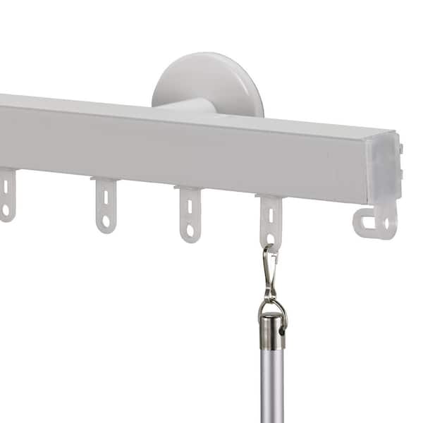 Art Decor Nexgen Pro 96 in. Non-Adjustable Traverse Window Curtain Rod Set in White