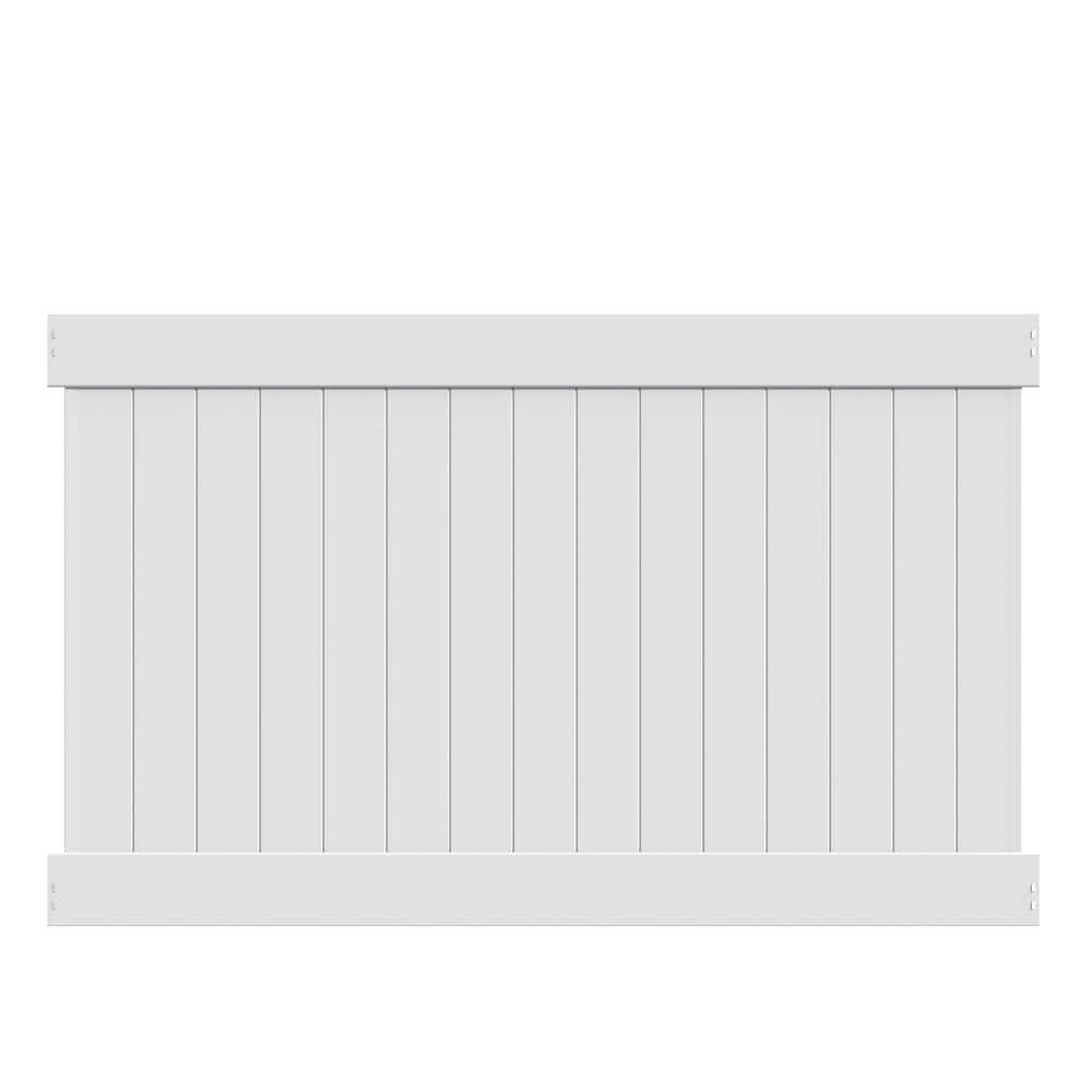 Veranda Linden 5 ft. H x 8 ft. W White Vinyl UnAssembled Fence Panel 73014721 The Home Depot