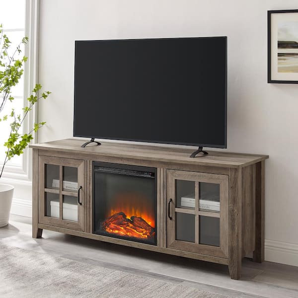 Home depot gray fireplace deals tv stand