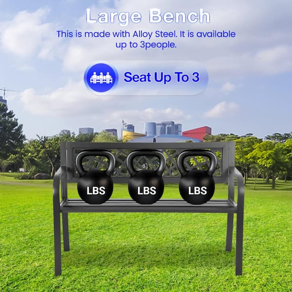 Misty 45.5 in. 2-Person Metal Outdoor Bench