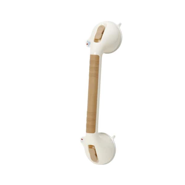HealthSmart Suction Cup 16 in. Grab Bar with BactiX in Sand